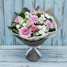 Букет цветов из:  Герберы, Альстромерии и Хризантемы в Осеченки