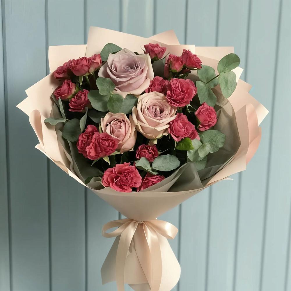 Букет цветов из: Гвоздики и Розы в Осеченки