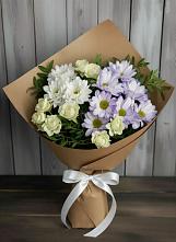 Букет цветов из:  Хризантемы и Розы в Осеченки