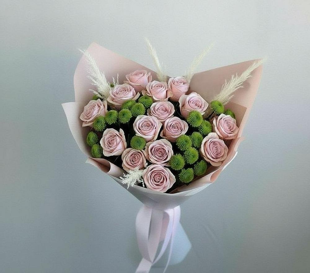 Букет цветов из: Розы и Хризантемы в Осеченки