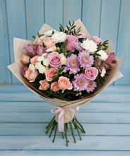 Букет цветов из:  Хризантемы, Розы и Альстромерии #REPLACE_PRED# Осеченки