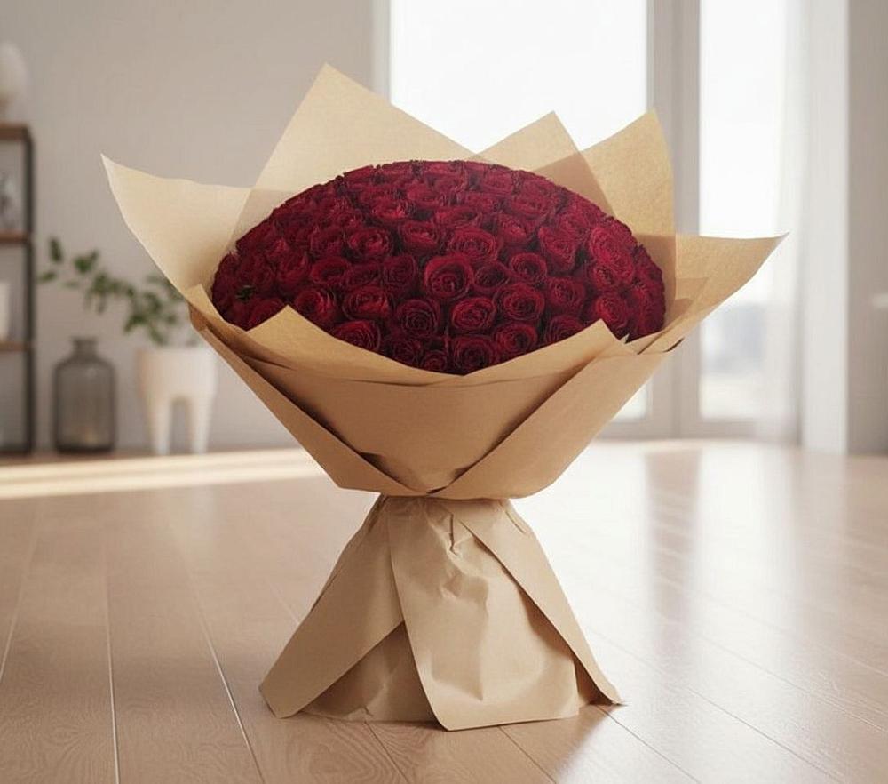 Букет 101 Красная роза в Осеченки