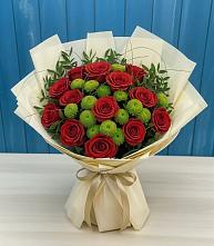 Букет цветов из:  Розы и Хризантемы в Осеченки