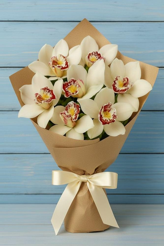 Букет цветов из: Орхидеи и Розы в Осеченки