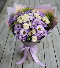 Букет цветов из:  Хризантемы и Розы в Осеченки